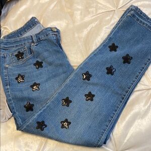 Black star sequin jeans